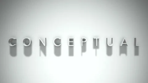 Conceptual 3D title animation with shadows on a white background Video stock 296050646