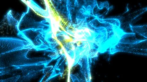 Conceptual abstract of blue quantum scape. 3d illustration Stock Illustration