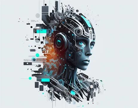 Conceptual abstract illustration of Artificial Intelligence イラスト素材