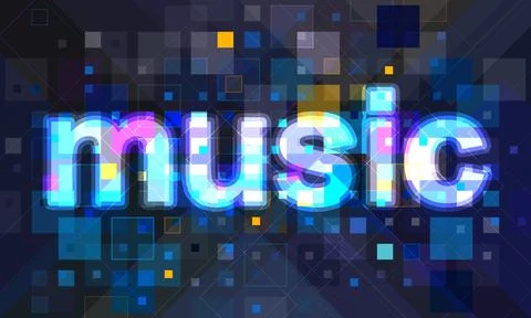 Conceptual abstract theme background with music title Illustrazione stock
