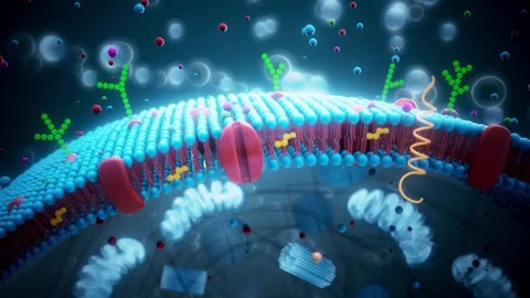 Conceptual animation of the cell plasma membrane Stock Footage 303345144