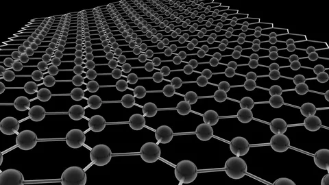 Conceptual animation revealing the structure of a sheet of graphene (with Alpha) Stock Footage 72033012