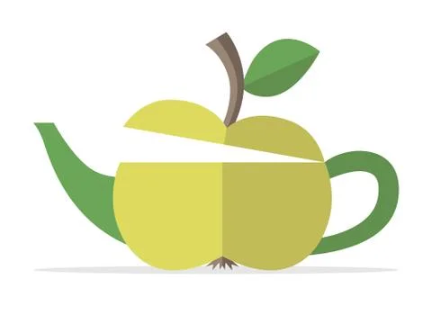 Conceptual apple teapot Stock Illustration