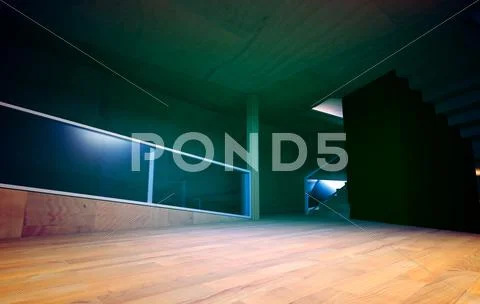 Conceptual architecture, indoor, wood room. Stock Illustration