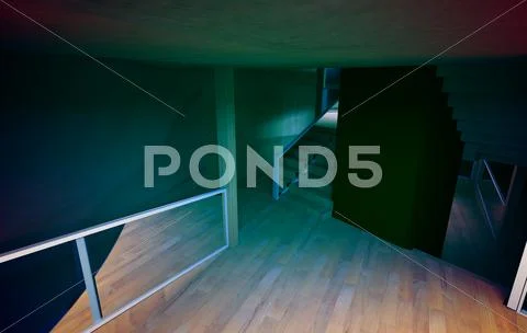 Conceptual architecture, indoor, wood room. Stock Illustration