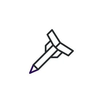 Conceptual artistic render of a simple rocket using pencil shape on plain b.. Stock Illustration