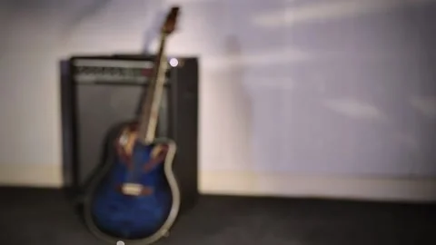 Conceptual background in defocused guitar Stock Footage 202645853