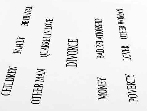 Conceptual background of divorce and its problems Stock Photos