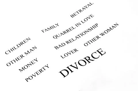 Conceptual background of divorce and its problems Stock Photos