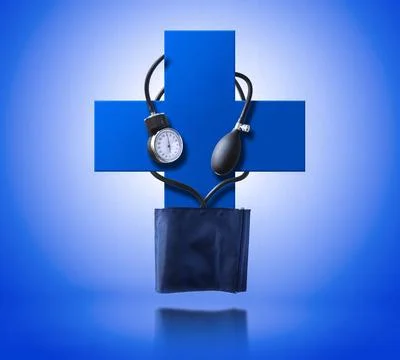 Conceptual background of medical help to control blood pressure problems Stock Photos