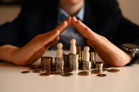 A conceptual background for saving and accumulating money for purchases, re.. Stock Photos