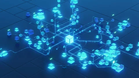 Conceptual Big Data Network Visualization Stock Footage 277874429