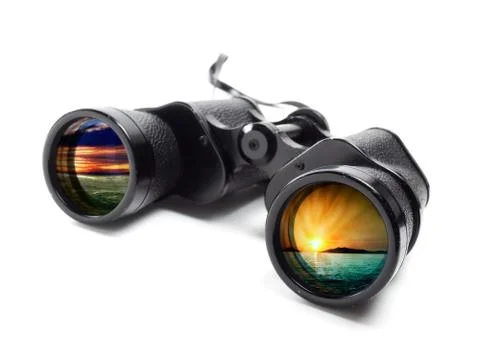 Conceptual binoculars Stock Photos