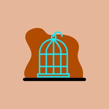 Conceptual Bird Cage Vector Icon Design Illustration Stock Illustration
