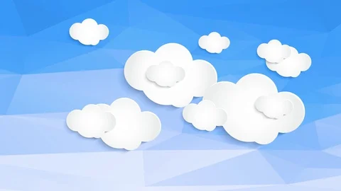 Conceptual blue sky composed with polygons and triangles making a 3d pattern and 库存影片 128352157