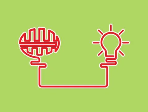 Conceptual brainstorming idea, the idea of development, innovation and creati Illustrazione stock