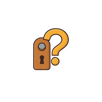 Conceptual brown lock integrated with a question mark for mystery and secur.. Illustrazione stock