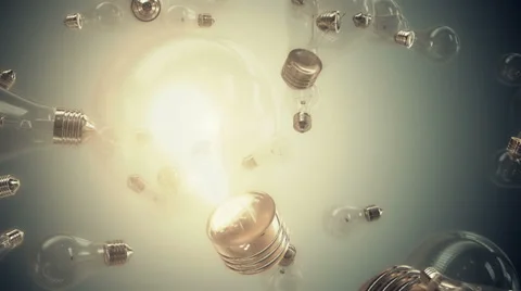 Conceptual Bulb. Lonely Lightbulb Stock Footage 33847747