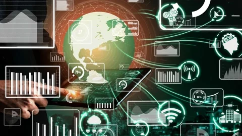 Conceptual business dashboard for financial data analysis Video stock 187953124