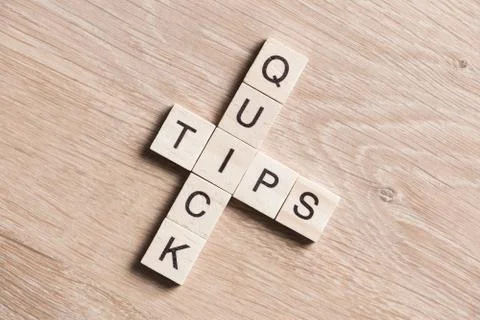 Conceptual business keywords on table with elements of game making crossword 스톡 사진