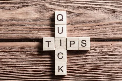 Conceptual business keywords on table with elements of game making crossword Stock Photos