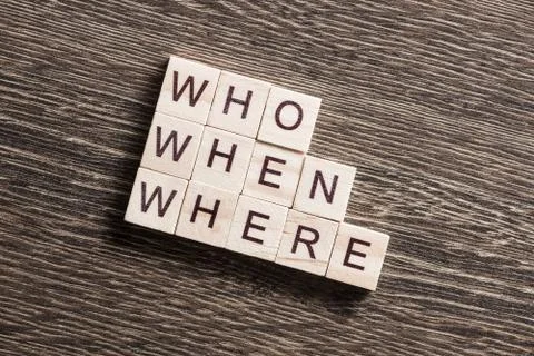 Conceptual business keywords on table with elements of game making crossword Foto stock