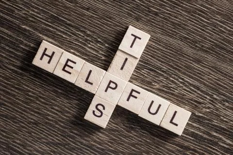 Conceptual business keywords on table with elements of game making crossword Foto stock