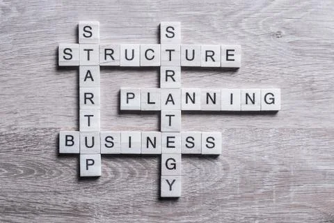 Conceptual business keywords on table with elements of game maki 写真素材