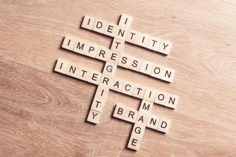 Conceptual business keywords on table with elements of game maki Stock Photos