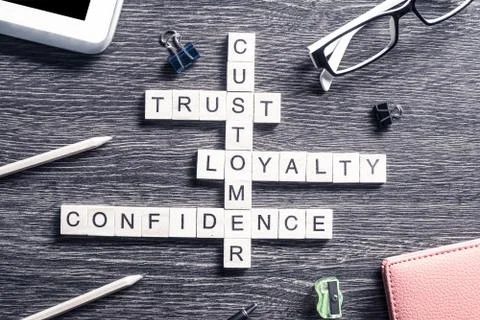 Conceptual business keywords on table with elements of game maki Stock Photos