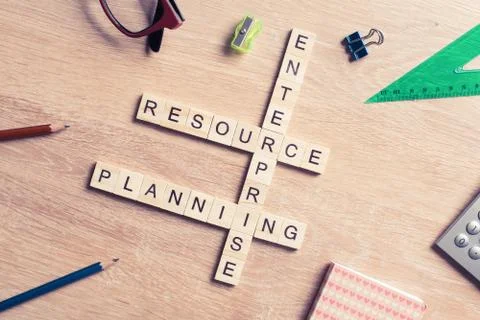 Conceptual business keywords on table with elements of game maki 스톡 사진