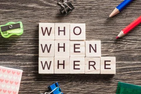 Conceptual business keywords on table with elements of game making crossword Stockfoto's