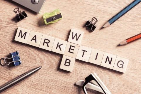 Conceptual business keywords on table with elements of game maki Stock Photos