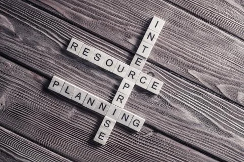 Conceptual business keywords on table with elements of game maki Stock Photos