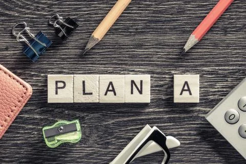 Conceptual business keywords on table with elements of game maki Stock Photos