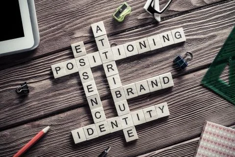 Conceptual business keywords on table with elements of game maki Stockfoto's