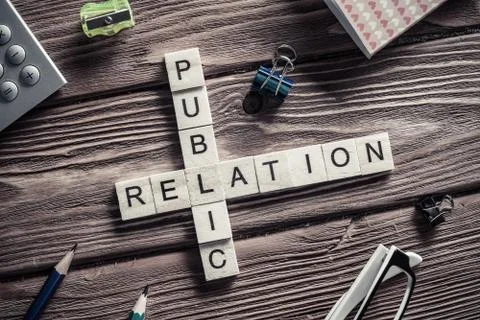 Conceptual business keywords on table with elements of game maki Stock Photos