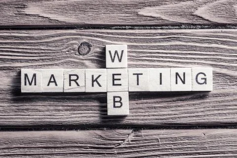 Conceptual business keywords on table with elements of game maki Stock Photos