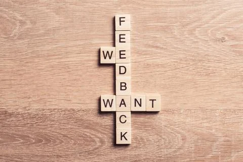 Conceptual business keywords on table with elements of game making crossword Stock Photos