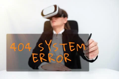Conceptual caption 404 System Errormessage appears when website is down and cant 스톡 사진