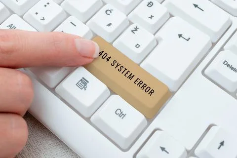 Conceptual caption 404 System Errormessage appears when website is down and cant 库存照片