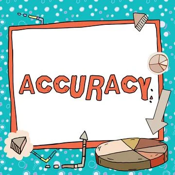 Conceptual caption Accuracy. Business overview refer to the closeness of Stock Illustration