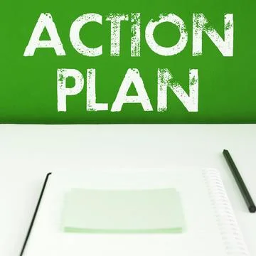 Conceptual caption Action Plan. Internet Concept list of things or schedule to 写真素材