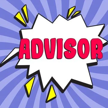 Conceptual caption Advisor. Business idea Give advice recommendation assistance Stock Illustration