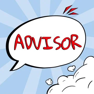 Conceptual caption Advisor. Concept meaning Give advice recommendation イラスト素材