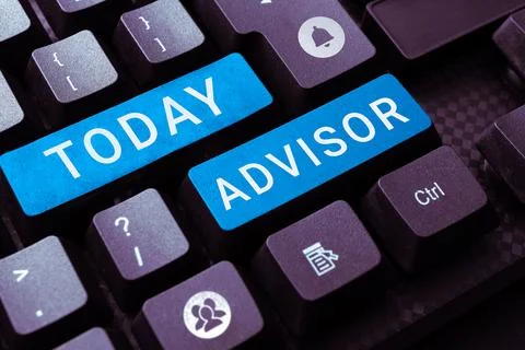 Conceptual caption Advisor. Internet Concept Give advice recommendation イラスト素材