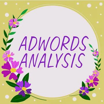 Conceptual caption Adwords Analysis. Word for change in procedure designed to Stock Illustration