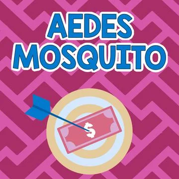 Conceptual caption Aedes Mosquito. Concept meaning the yellow fever mosquito イラスト素材