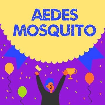 Conceptual caption Aedes Mosquito. Conceptual photo the yellow fever mosquito Stock Illustration