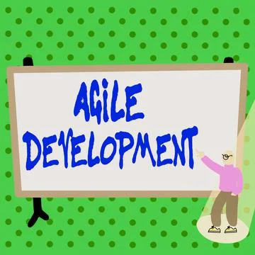 Conceptual caption Agile Development. Business idea alliance between 스톡 일러스트